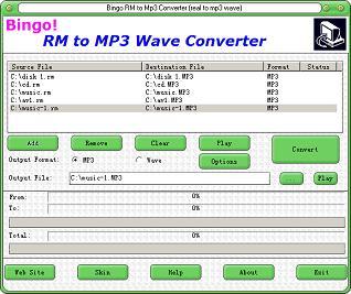 Bingo! RM to MP3 Wave Converter 3.4.61212 Screenshot