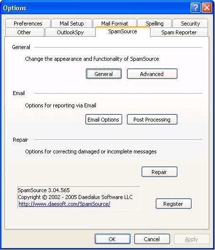 SpamSource 4.05 Screenshot