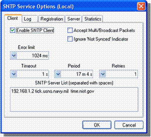 SNTP Clock Synchronization Service 3.1.3 Screenshot