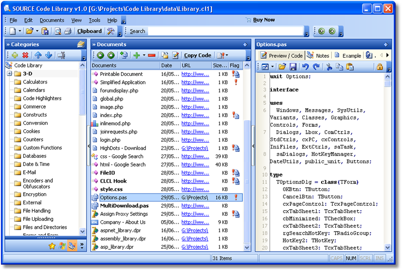 Source Code Library 1.9.0.156 Screenshot
