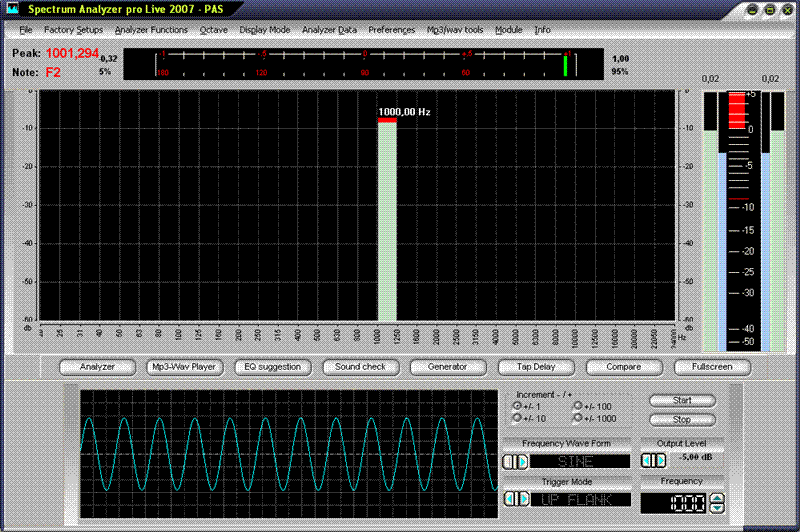 Spectrum Analyzer pro Live 2009 Screenshot