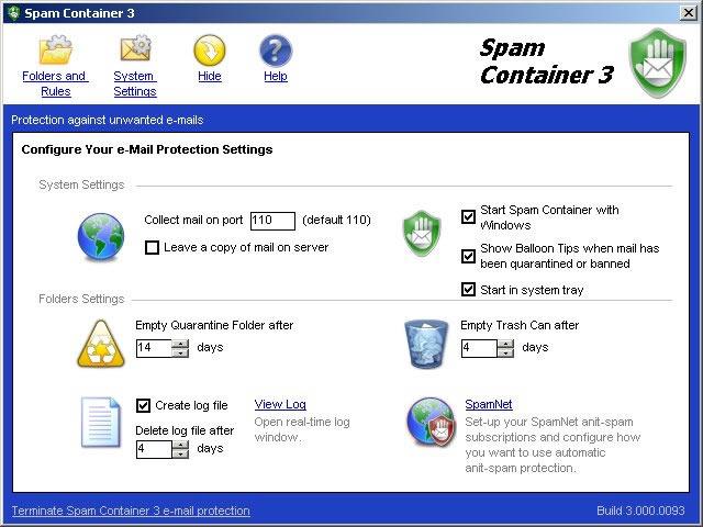 Spamcontainer 3.0 Screenshot