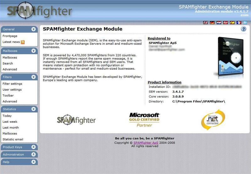 SPAMfighter Exchange Module 3.5.0 Screenshot