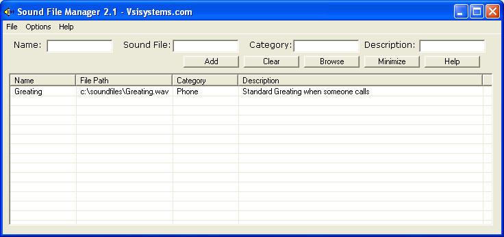 Sound File Manager 2.1 Screenshot