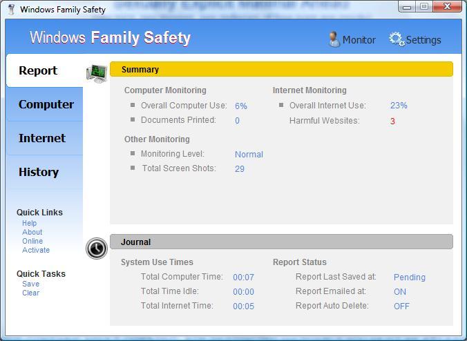 Windows Family Safety 2.00 Screenshot